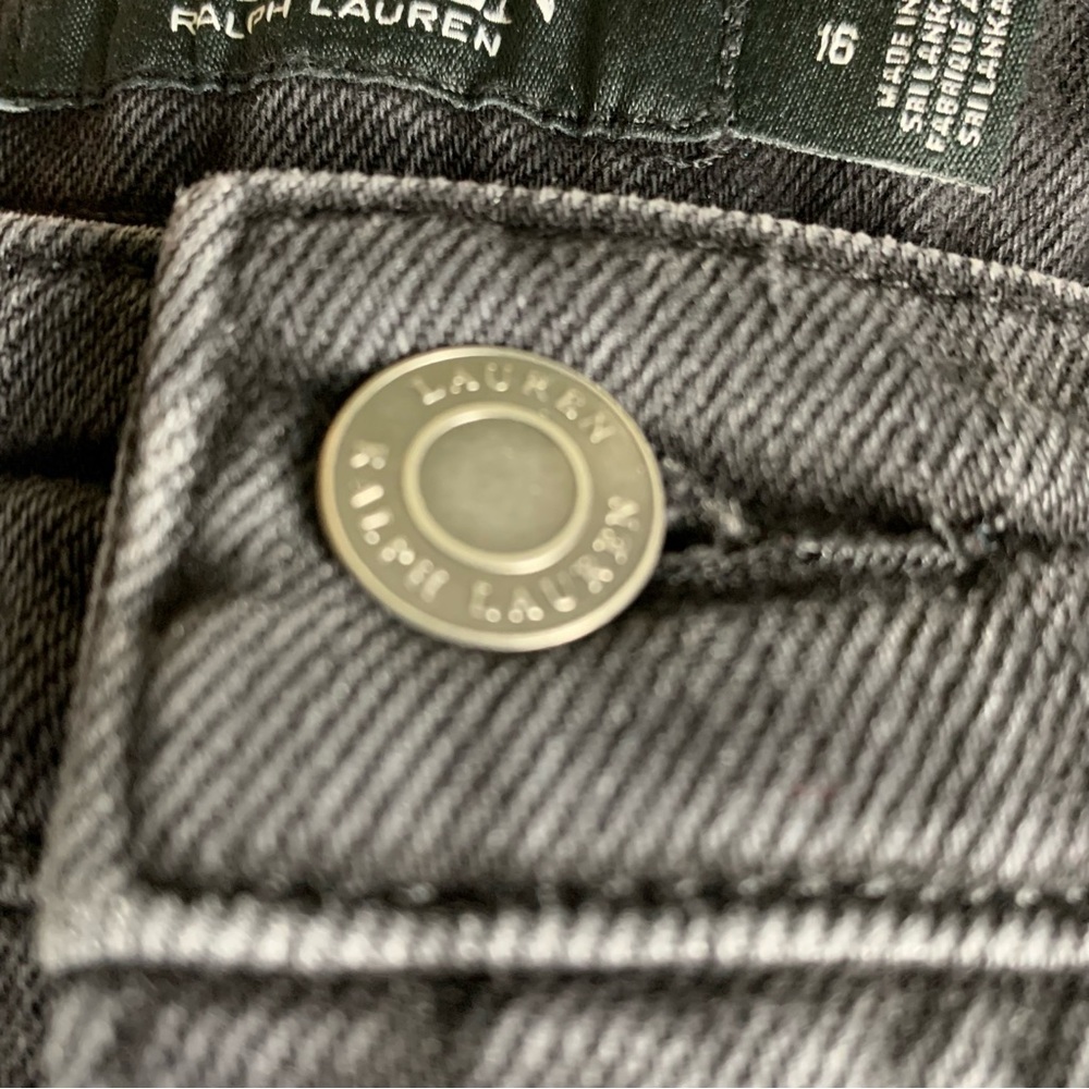 LAUREN JEANS‎ CO Womens Ralph Lauren Classic Straight Leg Black Size 16 - Picture 7 of 12